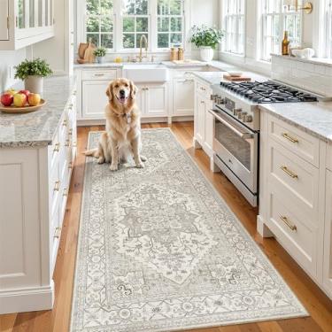 Imagem de Madane Corredor de corredor 7 x 20, tapetes de cozinha laváveis tapete de entrada 2,4 m vintage caminho de cozinha antiderrapante tapete de casa de fazenda tapete corredor para banheiro, sala de estar