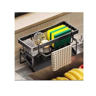 Imagem de Alumínio Escorredor Armazenamento De Cozinha Rack De Toalhas Esponja Drenagem De Sabonete Prateleira(1 Peça)