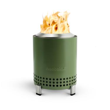 Imagem de Solo Stove Lareira de mesa de 5,1 polegadas Mesa, com suporte - Fogueira de aço inoxidável sem fumaça para acampamento, ao ar livre e pátio - fogueira portátil alimentada a pellets ou lenha, 6 kg,