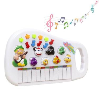 Imagem de Teclado Infantil Musical Bichos Instrumento Aprendizagem - Dutetoys