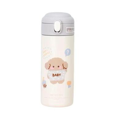Imagem de Garrafa Térmica Infantil Escolar Passeio Garrafinha Branco 380Ml - SEA