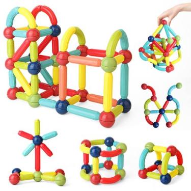Imagem de Bastões magnéticos de construção Arthopt 68 PCS Montessori Toy Age 3+