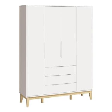 Imagem de Guarda Roupa Infantil Classic Elfe Branco Acetinado Natural - Reller