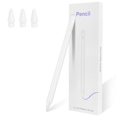 Imagem de Caneta Stylus para iPad Pencil (2018-2025) - 2 x carregamento rápido compatível com Apple Pencil Pro 33.0 cm/32.8 cm/27.9 cm/M4, iPad 11/10/9/8/7/6/th Gen, Air 7/6/5/4/3/M2, Mini 7/6/5, branca