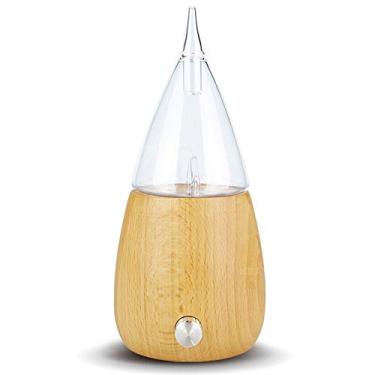 Imagem de Difusor de Aromaterapia Nebulizador Óleo Essencial Puro com Desligamento Automático Luzes LED Base Madeira Reservatório