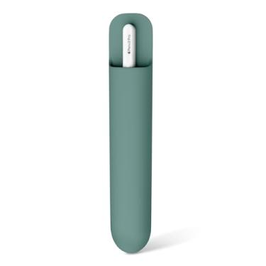 Imagem de MoKo Suporte universal para caneta, capa protetora de silicone reutilizável compatível com Pencil Pro, 1ª e 2ª geração e USB-C e canetas de tamanho semelhante, anexado à capa para lápis, verde