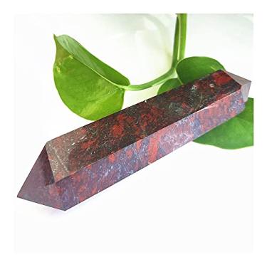 Imagem de Cristal natural áspero pedra de sangue natural varinha de flecha dupla ponta de quartzo jaspe oriental