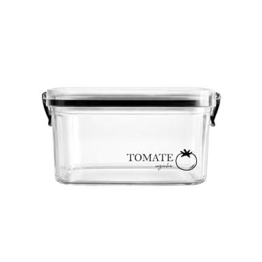 Imagem de Pote Multiuso com Vedação Hermética e Click, Porta Mantimentos, 460ML, Transparente com Tampa (Tomate (460ml))