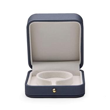 Imagem de Caixas de joias femininas azul-cinza caixa de joias anel colar pulseira caixa de presente de armazenamento de joias adequada para pedido de casamento casamento aniversário caixas de presente de joias