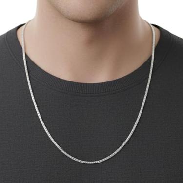 Imagem de Colar feminino banhado a prata, joia delicada para o dia a dia, peça em camadas, 18in, Metal, Sem Pedra Preciosa