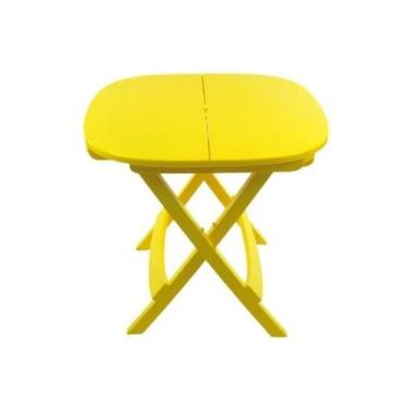 Imagem de Mesa Dobrável De Plástico Resistente Amarela - jsn