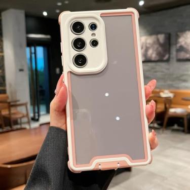 Imagem de Capa transparente e resistente a impactos para Samsung Galaxy S25 S24 Plus Ultra S25 Ultra S25 Plus, estilo militar (para S25 Ultra/Rosa)
