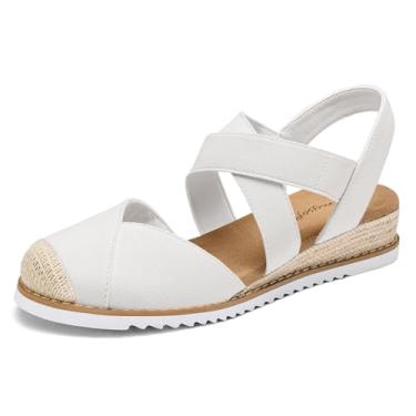Imagem de mysoft Sandálias femininas cruzadas, Branco, 36