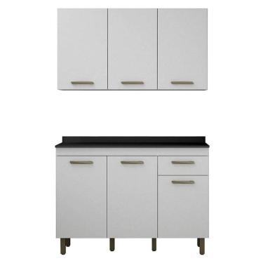 Imagem de Armário Aéreo e Balcão de Cozinha São Luís Branco - Valdemóveis