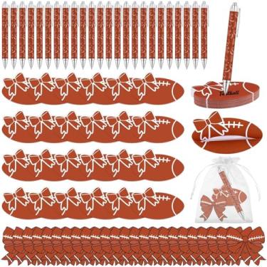Imagem de Beupy 96 Pcs Football Party Favors Include 24 Ballpoint Pens and 24 Pads Sticky Notes 24 Greeting Card and 24 Bag for Sports Party Decoration Supplies Team Gifts