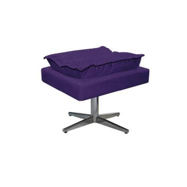 Imagem de Puff Opala Base Giratória de Metal Sintético - Amarena Móveis, Roxo