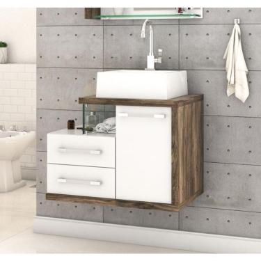 Imagem de Gabinete Armario P-banheiro (balcao C-cuba Q355) Legno 650 Branco Chess C-carvalho Dark