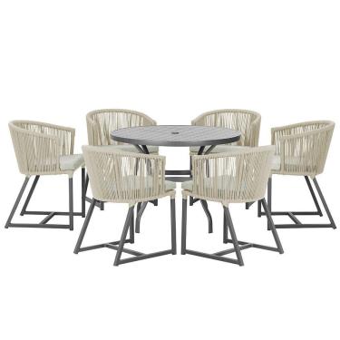 Imagem de Mesa E 6 Cadeiras E Noronha Preto E3 Trama  Rami