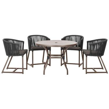 Imagem de Mesa Com 4 Cadeiras E Noronha Estofado 11 Trama Original Preto