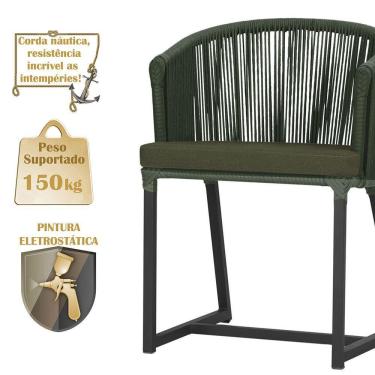 Imagem de 8 Cadeiras De Jantar área Noronha Preta E13 Trama Original Verde