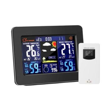 Imagem de Estação Meteorológica Sem Fio Com Tela Grande, Termômetro, Higrômetro,