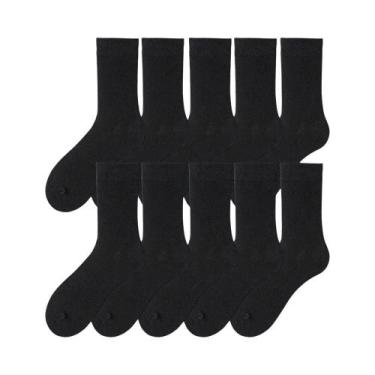 Imagem de Meias De Algodão Masculinas, 10 Pares, Preto, Branco, Macio, Respiráve