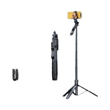 Imagem de Bastão De Selfie Sem Fio Extensível Com Tripé 155cm E Controle Remoto 