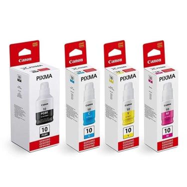 Imagem de Kit 4 Garrafas De Tinta Original Canon Gi-10 G10 G6010 G5010