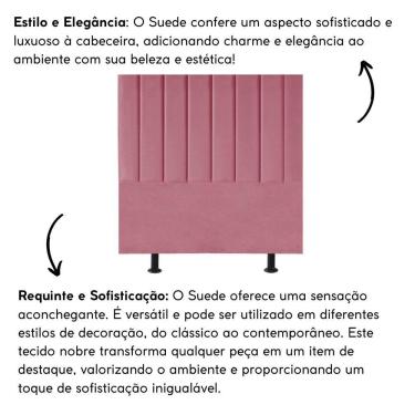 Imagem de Cabeceira Estofada Cama Box Solteiro 90 Cm Maya Suede E Frame rosa