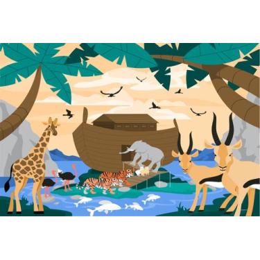 Imagem de Painel de Tecido Sublimado Bíblico Religioso Arca de Noé - Fabrika de 