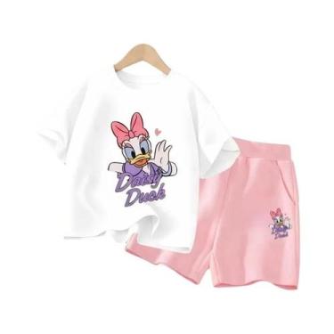 Imagem de Conjunto De Roupas Infantis De Verão Com Estampa De Margarida E Minnie