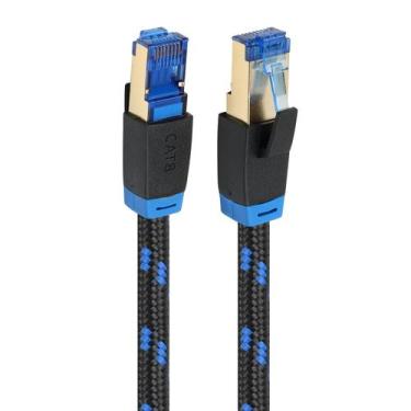 Imagem de Cabo de Rede Cat8 patch cord RJ45 malha de nylon 1 metro - Zong