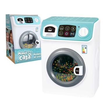 Imagem de Máquina De Lavar Infantil Brinquedo Lava Roupa Movimento Som - Dm Toys