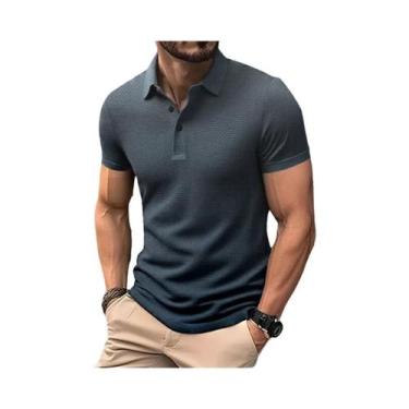 Imagem de Camisa Polo Masculina Casual De Negócios Com Estampa Floral Lisa, Resp