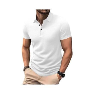 Imagem de Camisa Polo Masculina Casual De Negócios Com Estampa Floral Lisa, Resp