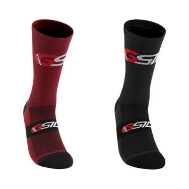 Imagem de Meias De Ciclismo Brancas E Pretas Até O Joelho, Compressão Para Bicic