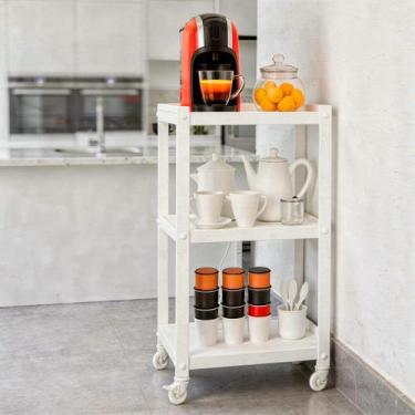 Imagem de Fruteira Organizadora E Multiuso Com 3 Andares E Rodas Fabricado em Aç