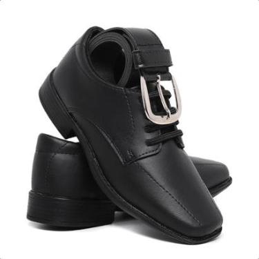 Imagem de Kit Sapato Social Infantil 447 Cinto Estilo Italiano Daminho-Masculino