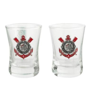 Imagem de Jogo 2 Copos Shot Vidro 50ml - Corinthians - Mileno