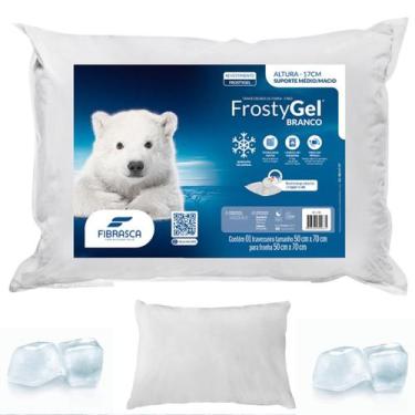 Imagem de Travesseiro Frostygel Fibra Branco Fibrasca Suporte Médio/Macio