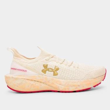 Imagem de Tênis Under Armour Charged Quicker 2 Feminino, Branco, Dourado, 35