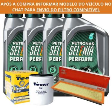 Imagem de Kit Troca Óleo 4L Selenia Perform 5W30 Sintético + Filtro Óleo Tecfil 
