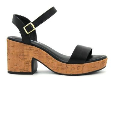 Imagem de Sandália Feminina Original Moleca 5549.102 Meia Pata Fivela, 39, Preto