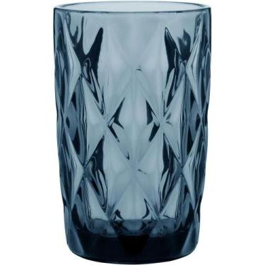 Imagem de Copo Long Drink 13X8X8Cm 370Ml Vidro Azul 6Pç - NH