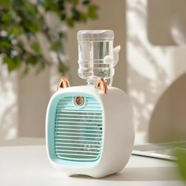 Imagem de Mini Ventilador E Umidificador De Mesa Recarregável Gatinho FS6-260 - 