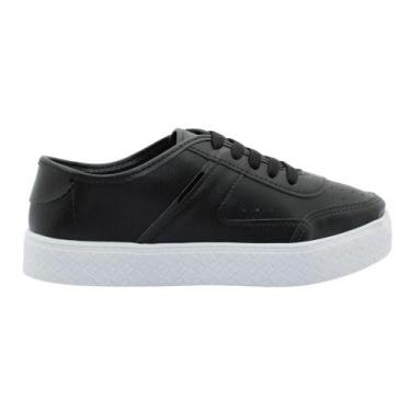 Imagem de Tênis Casual Feminino Cadarço Moleca Ref:5712.320, 38, Preto