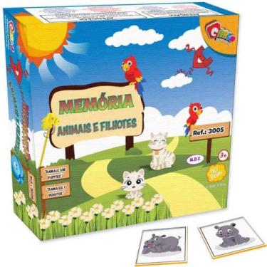 Imagem de Jogo da Memória Animais e Filhotes 40 Peças - Desenvolva a Memória e a
