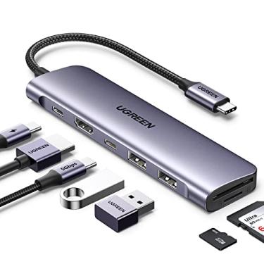 Imagem de UGREEN Hub USB C Revodok 1071 para laptop 7 em 1 Dock 4K HDMI, carregamento PD de 100 W, portas de dados USB-C e 2 USB-A de 5 Gbps, leitor de cartão SD/TF para MacBook Pro/Air, iPad Pro, XPS, Thinkpad