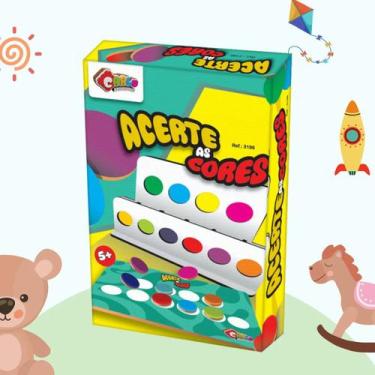 Imagem de Jogo Educativo Aprender Acerte As Cores Mdf 5anos Tabuleiro - Carlu Br