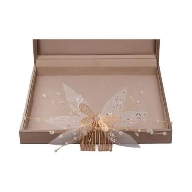 Imagem de Tiara De Cristal Dourado Com Pérolas Para Mulheres, Acessórios De Cabe